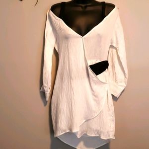 JLux White  cold shoulder top